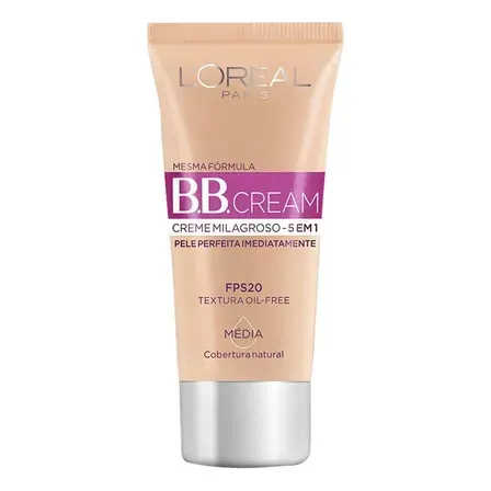 Bb Cream L'oréal Paris Creme Milagroso 5 Em 1 Fps 20 Médio Cor 4.0 30ml Bb Cream L'oréal Paris Creme Milagroso 5 Em 1 Fps 20 Médio Cor 4.0 30ml