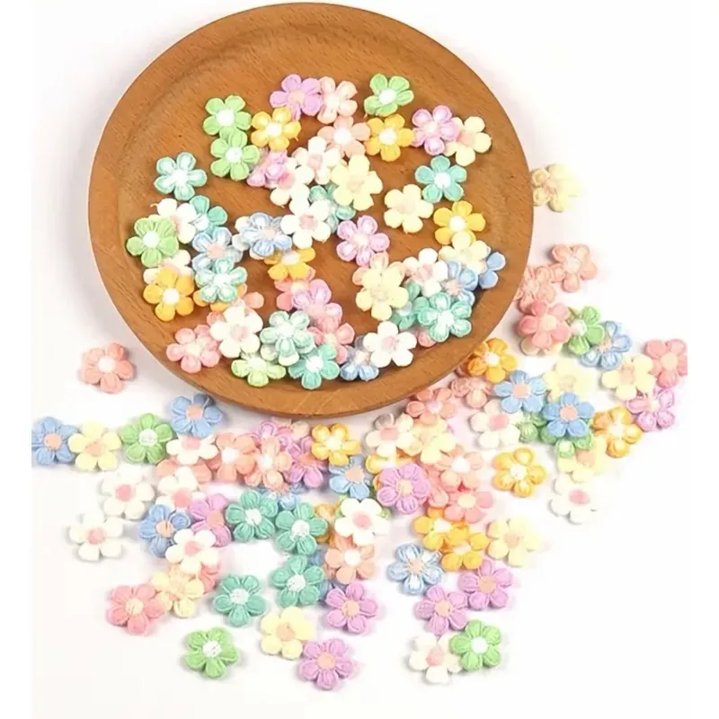 Aplique flor de tecido 1,5cm Colorida Candy com 100 unidades Aplique flor de tecido 1,5cm Colorida Candy com 100 unidades
