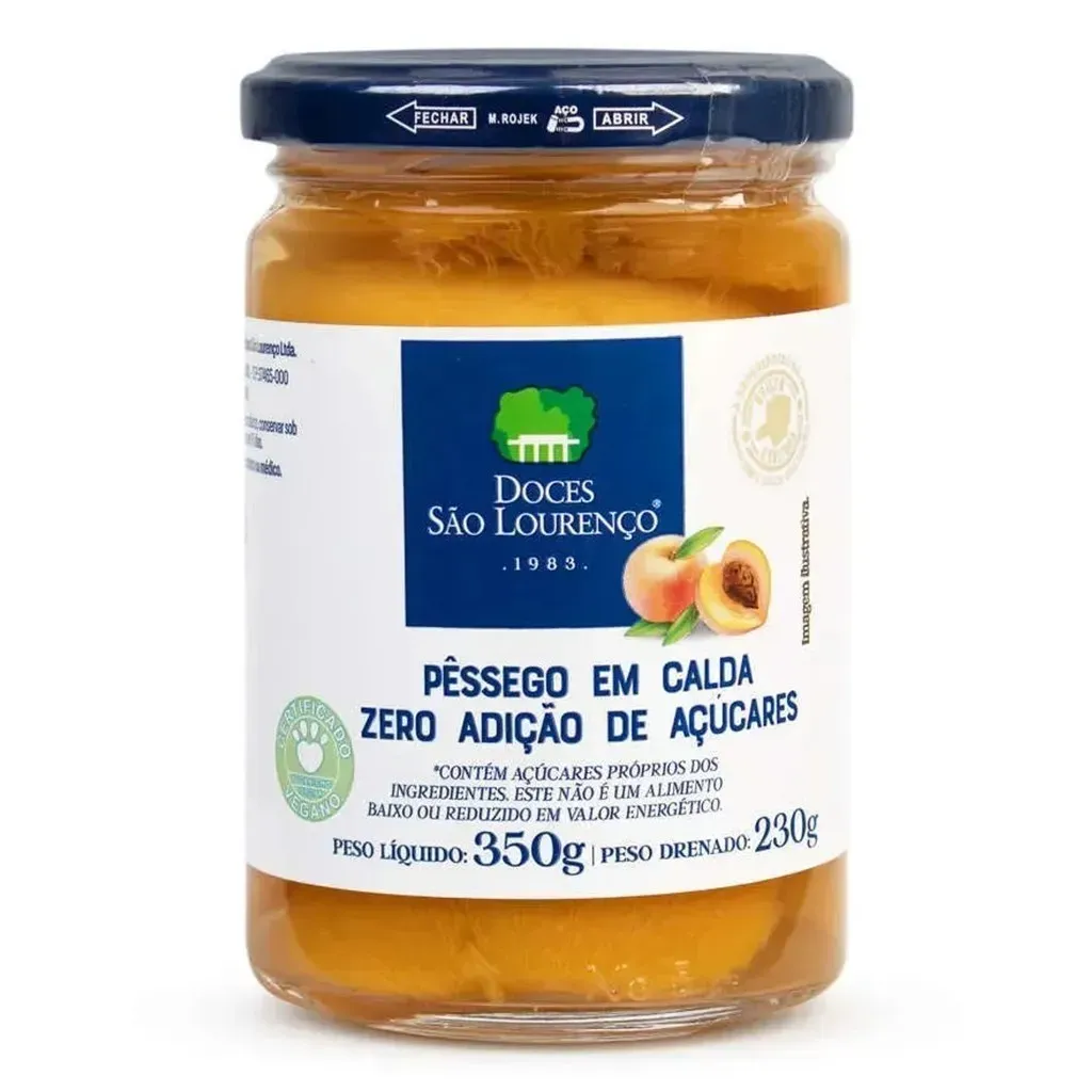 Pessego em Calda Zero SÃO LOURENÇO 350g Pessego em Calda Zero SÃO LOURENÇO 350g