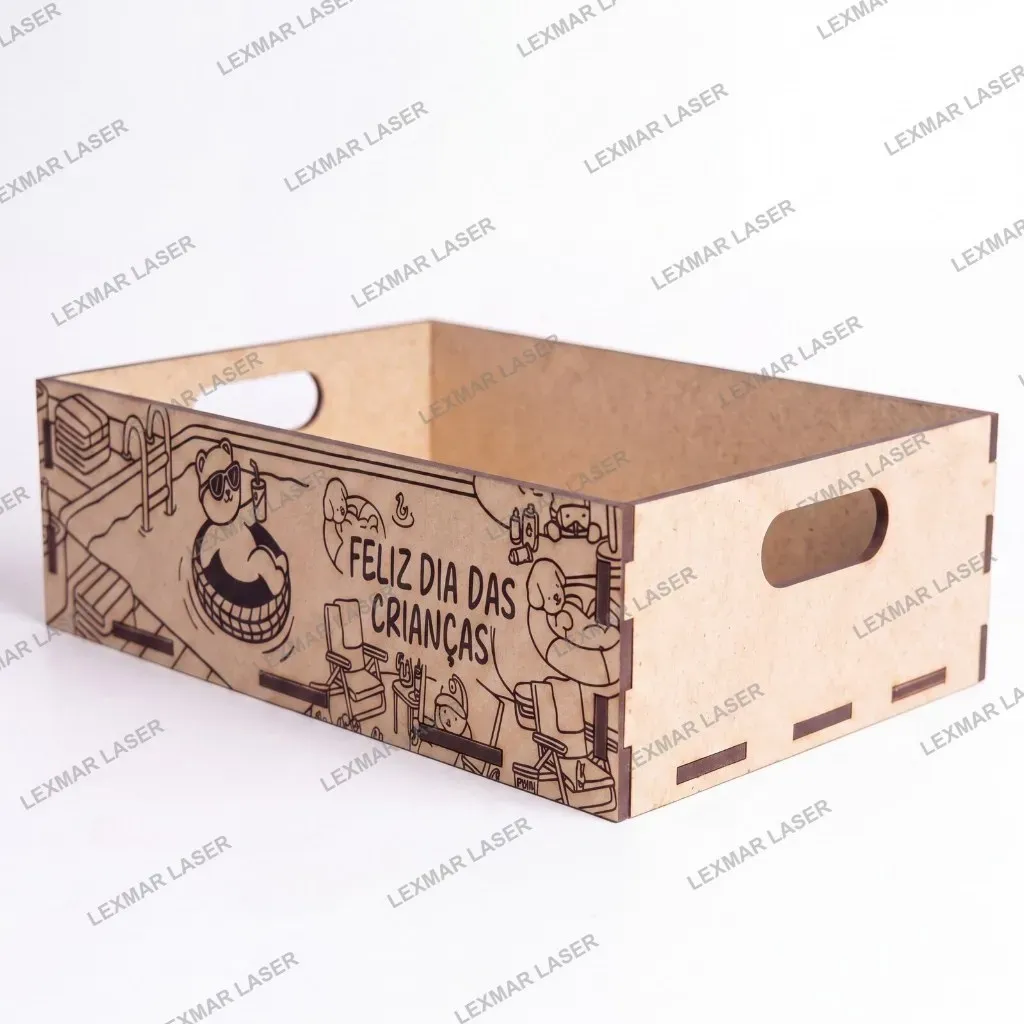 Kit 10 Bandejas Cesta MDF 20x15 Dia das Crianças Lembrancinha Festa Infantil Atacado Revenda Kit 10 Bandejas Cesta MDF 20x15 Dia das Crianças Lembrancinha Festa Infantil Atacado Revenda