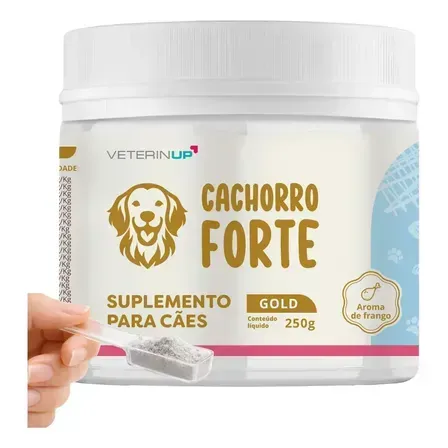 Cachorro Forte Gold 250g Suplemento para Cães com Ômega 3 Biotina Probióticos Vitaminas Minerais Aminoácidos e Extrato de Yucca Cachorro Forte Gold 250g Suplemento para Cães com Ômega 3 Biotina Probióticos Vitaminas Minerais Aminoácidos e Extrato de Yucca