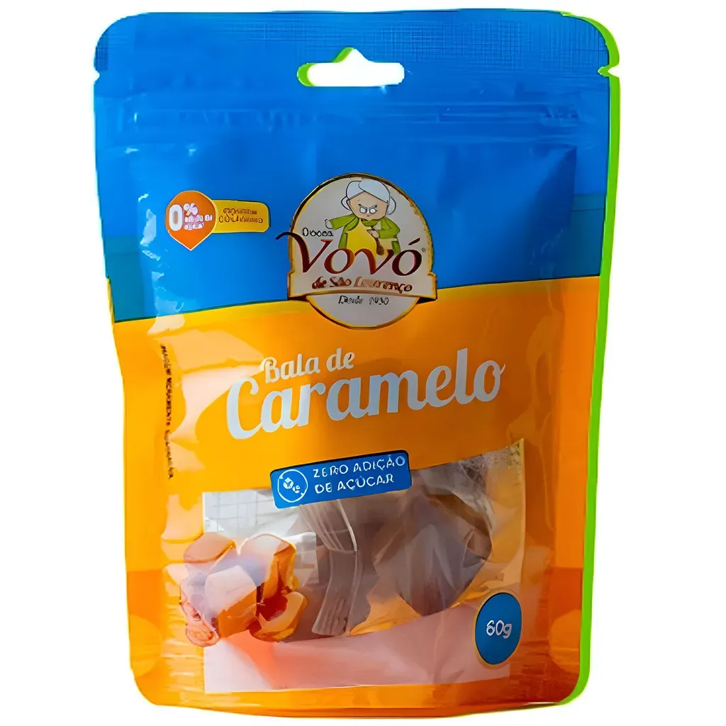 Bala de Caramelo Zero Adição de Açúcar VOVÓ 60g Bala de Caramelo Zero Adição de Açúcar VOVÓ 60g