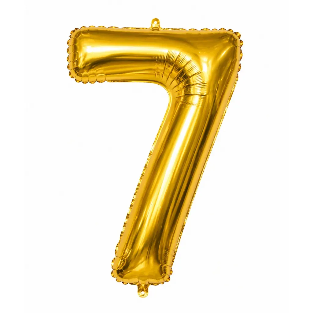 Balao Numero Dourado 70cm Numero 7 Balao Numero Dourado 70cm Numero 7