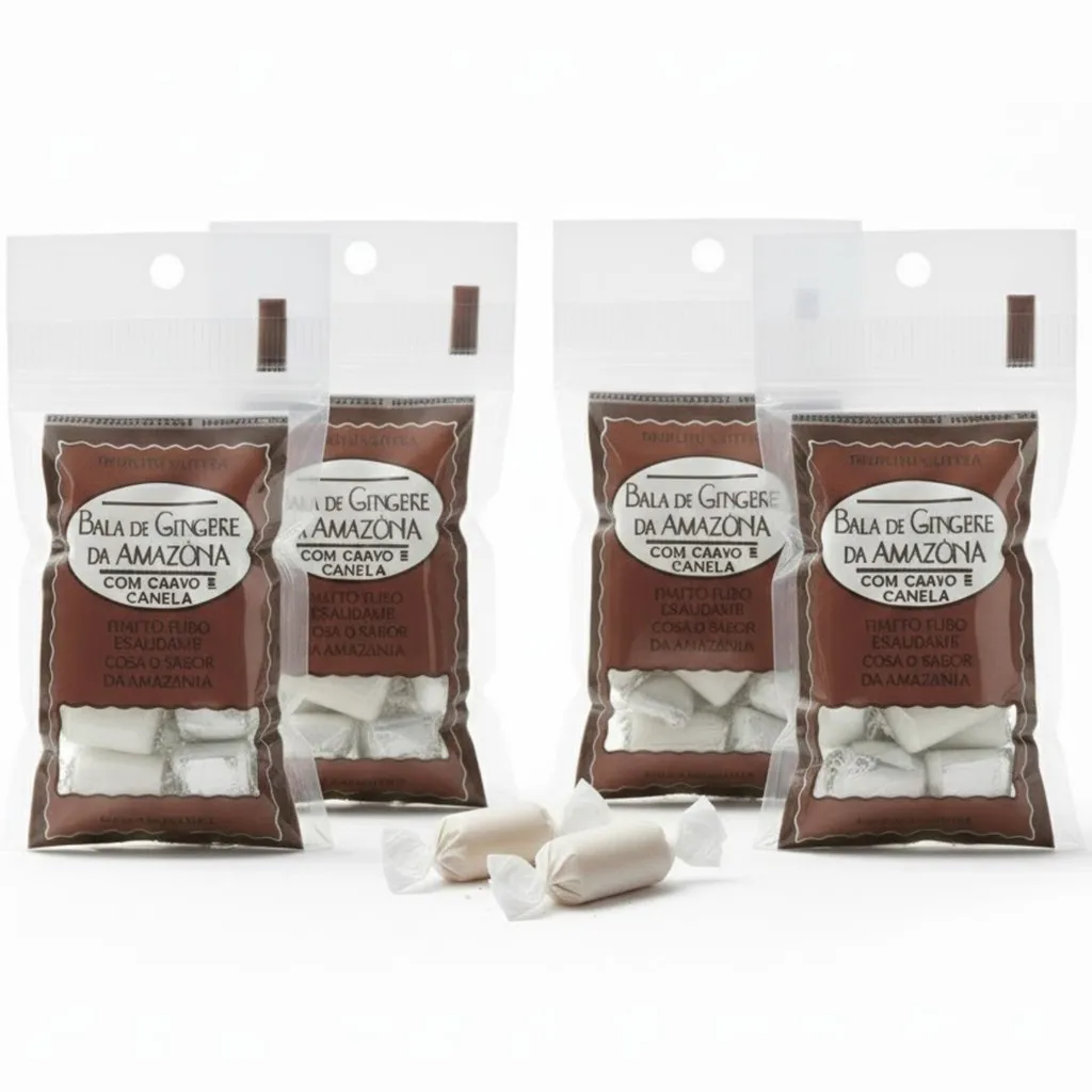 Kit c/ 4und Bala da AMAZÔNIA Gengibre, Cravo e Canela 35g Kit c/ 4und Bala da AMAZÔNIA Gengibre, Cravo e Canela 35g