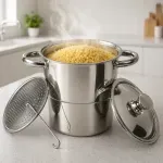 Cuscuzeira Nordestina Inox 2,5l 16cm P/ Indução E Gás Inox Cuscuzeira Nordestina Inox 2,5l 16cm P/ Indução E Gás Inox