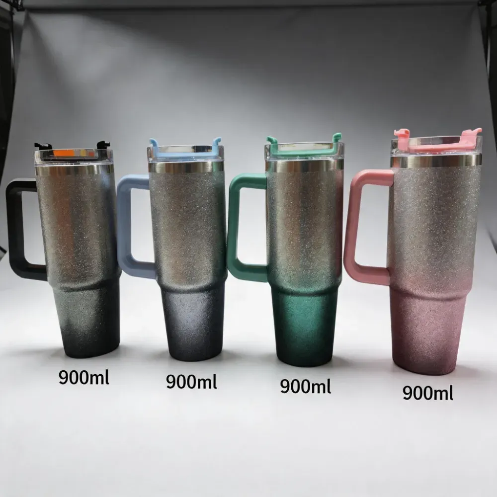 Copo Térmico Diamond 900ml com Alça e Canudo Inox – Glitter Degradê Azul, Parede Dupla, Gelado e Quente,super qualidade Copo Térmico Diamond 900ml com Alça e Canudo Inox – Glitter Degradê Azul, Parede Dupla, Gelado e Quente,super qualidade