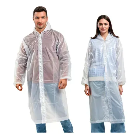 Kit 2 Capa De Chuva Reforçada Pvc Transparente Resistente Transparente Único Kit 2 Capa De Chuva Reforçada Pvc Transparente Resistente Transparente Único