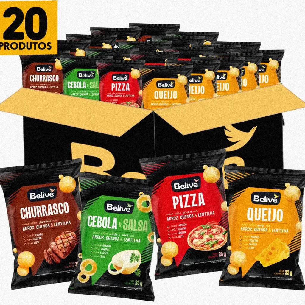Combo Snacks de Arroz, Quinoa Lentilha BeLive 4 Sabores 35g Combo Snacks de Arroz, Quinoa Lentilha BeLive 4 Sabores 35g