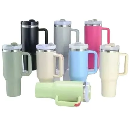 Copo Térmico Inox Alça Flip Straw com canudo de Metal 1200ml Super qualidade Copo Térmico Inox Alça Flip Straw com canudo de Metal 1200ml Super qualidade
