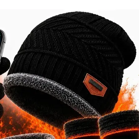 Kit De Frio Touca Gorro Luva Cachecol Meia Térmica Quente Preto Un Liso Kit De Frio Touca Gorro Luva Cachecol Meia Térmica Quente Preto Un Liso
