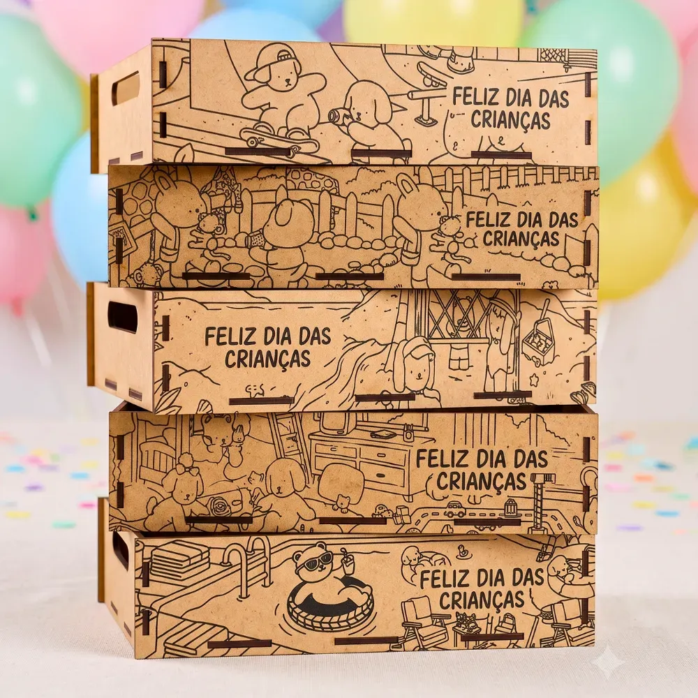 Kit 10 und Bandeja dia Das Crianças em Mdf Lembrancinha e Presente 20X15 Kit 10 und Bandeja dia Das Crianças em Mdf Lembrancinha e Presente 20X15