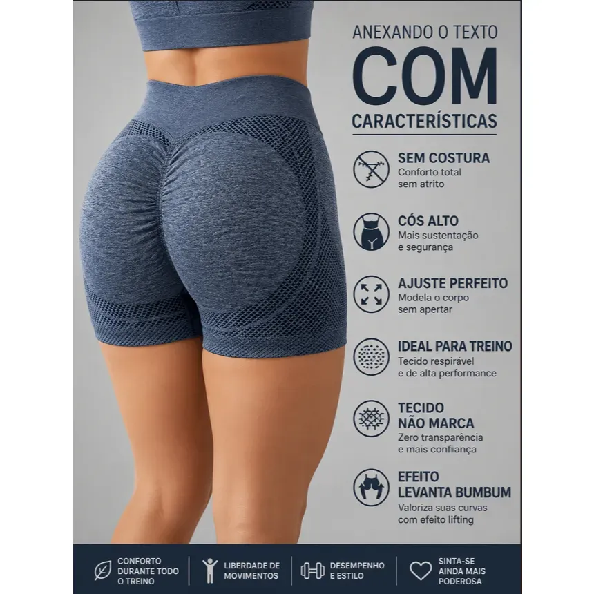 Shorts Levanta Bumbum Feminino Academia Fitness Cintura Shorts Levanta Bumbum Feminino Academia Fitness Cintura