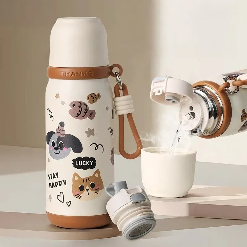 Garrafa Termica Copo Com Três Aberturas Diferentes de Copo Infantil 500ML legal Garrafa Termica Copo Com Três Aberturas Diferentes de Copo Infantil 500ML legal