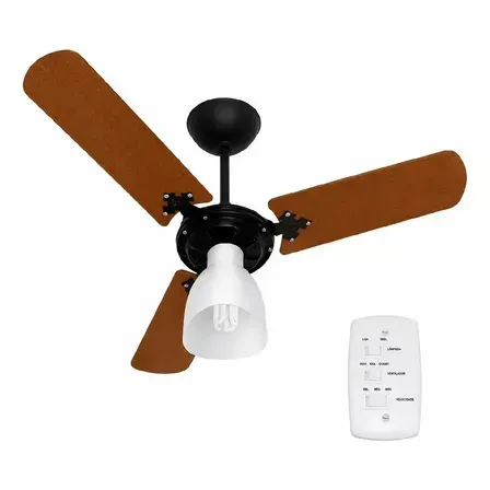 Ventilador De Teto Ventilow Luna 3 Pás Cor Mogno Cor Da Estrutura Preto 130w De Potência Moderno E Silêncioso Ventilador De Teto Ventilow Luna 3 Pás Cor Mogno Cor Da Estrutura Preto 130w De Potência Moderno E Silêncioso