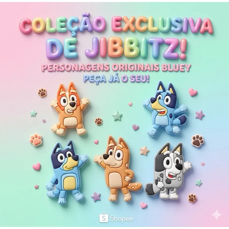 Kit 5 Pins para Babuche Cachorrinhos Apliques Emborrachados Kit 5 Pins para Babuche Cachorrinhos Apliques Emborrachados