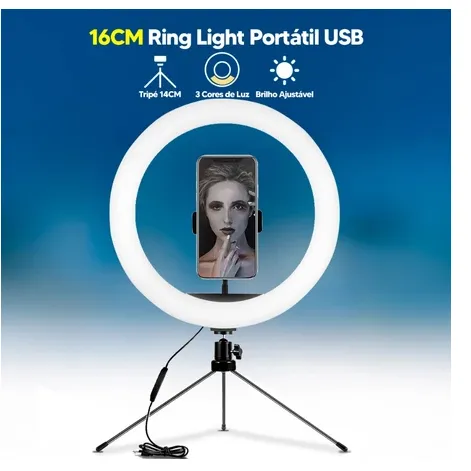 Ring linght Profissional Led de mesa Articulado Portátil com Suporte Articulado para Celular Ring linght Profissional Led de mesa Articulado Portátil com Suporte Articulado para Celular