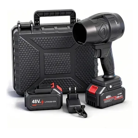 Soprador 48v Turbo Portátil Com 2 Baterias Potente Preto Soprador 48v Turbo Portátil Com 2 Baterias Potente Preto