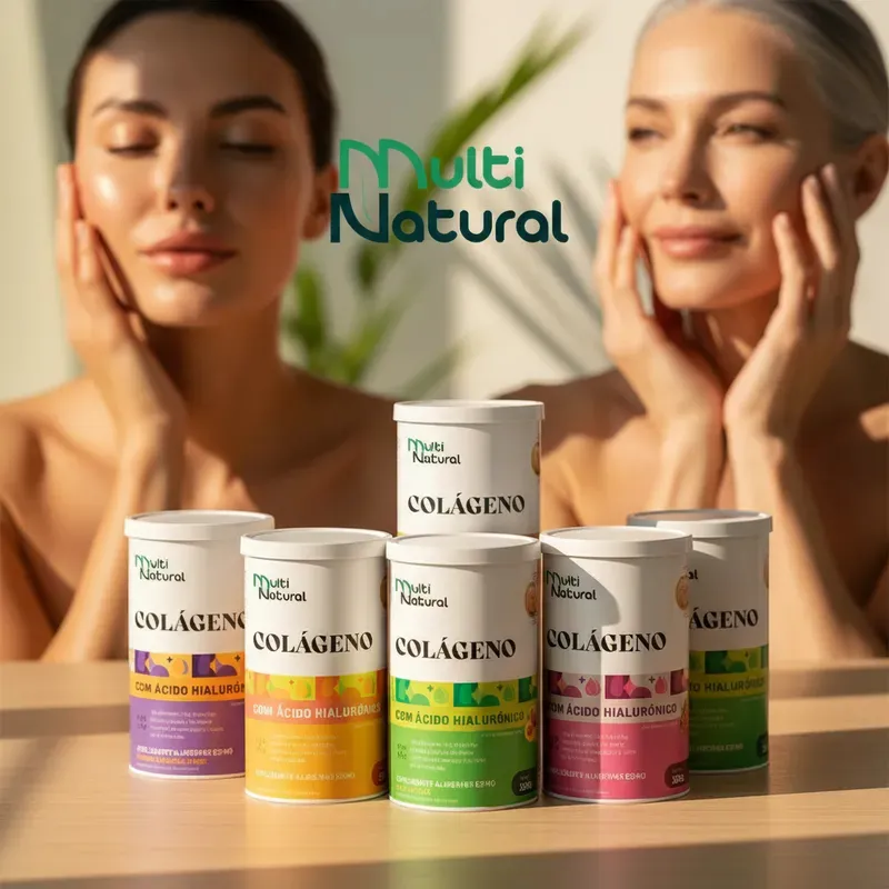 Colágeno Hidrolisado Com Ácido Hialurônico Vitamina C, Rico em Biotina Pote 300g - Multi Natural Colágeno Hidrolisado Com Ácido Hialurônico Vitamina C, Rico em Biotina Pote 300g - Multi Natural