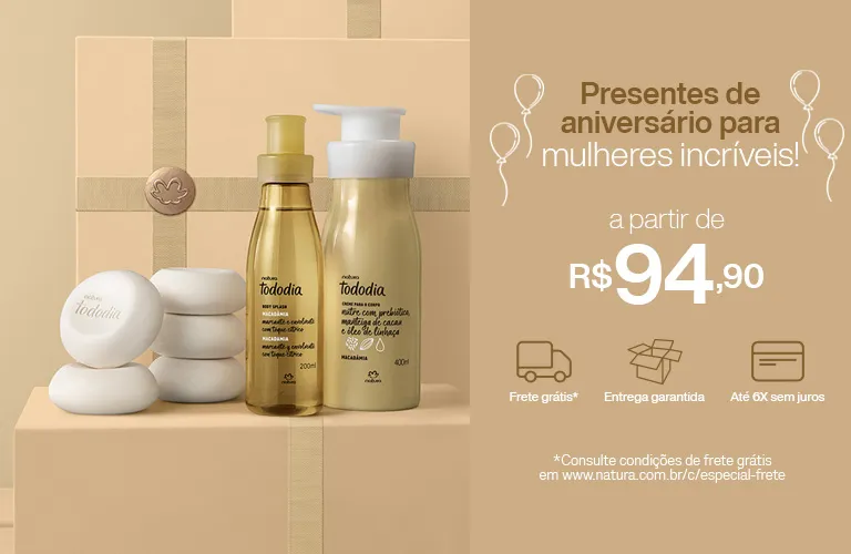 PRESENTE FEMININO NATURA + Cupom de Desconto PRESENTE FEMININO NATURA + Cupom de Desconto