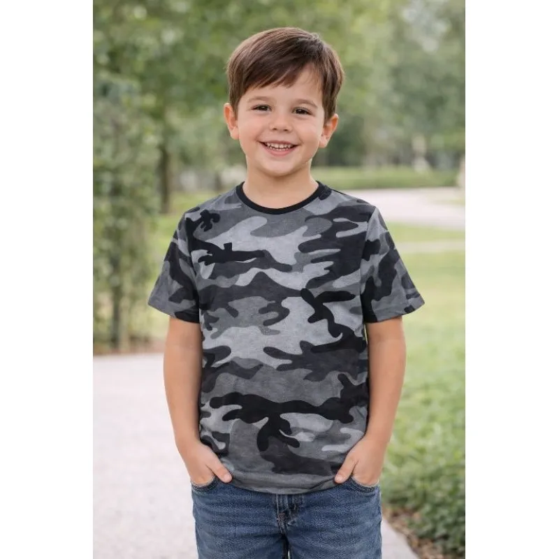 Camiseta Camuflada Bebê Criança Menino Camiseta Camuflada Bebê Criança Menino
