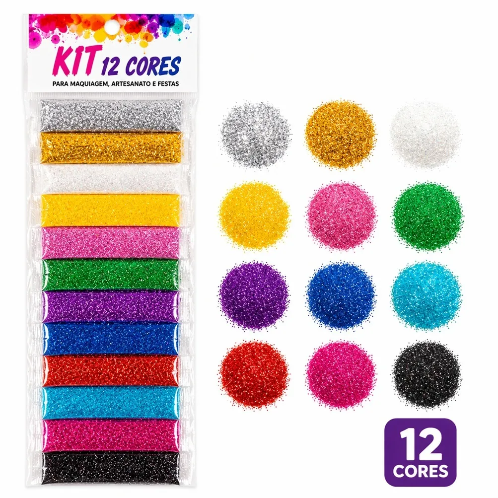 Glitter Para Festas - Kit 12 Pacotes Glitter Para Festas - Kit 12 Pacotes