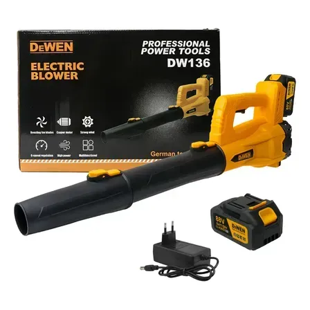 Soprador Profissional À Bateria 60000rpm 88v Dewen Amarelo 127/220v Soprador Profissional À Bateria 60000rpm 88v Dewen Amarelo 127/220v