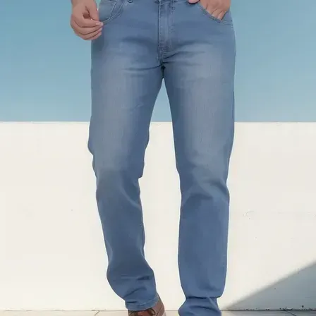 Calça Jeans Masculina Corte Reto Tradicional Lycra Básica Calça Jeans Masculina Corte Reto Tradicional Lycra Básica