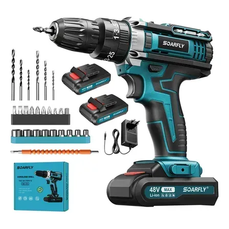 Parafusadeira Furadeira De Impacto Profissional Sem Fio 48v Azul 127/220v 50/60hz Parafusadeira Furadeira De Impacto Profissional Sem Fio 48v Azul 127/220v 50/60hz