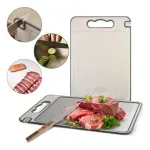 Tabua De Corte Saudável Pp Aço Inox Para Cortar Dupla Face Dupla Face Prateado Tabua De Corte Saudável Pp Aço Inox Para Cortar Dupla Face Dupla Face Prateado