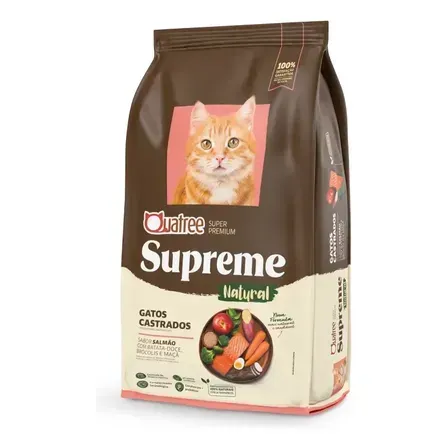 Ração Quatree Supreme Gatos Adultos Castrados Salmão e Batata Doce Super Premium Ração Quatree Supreme Gatos Adultos Castrados Salmão e Batata Doce Super Premium
