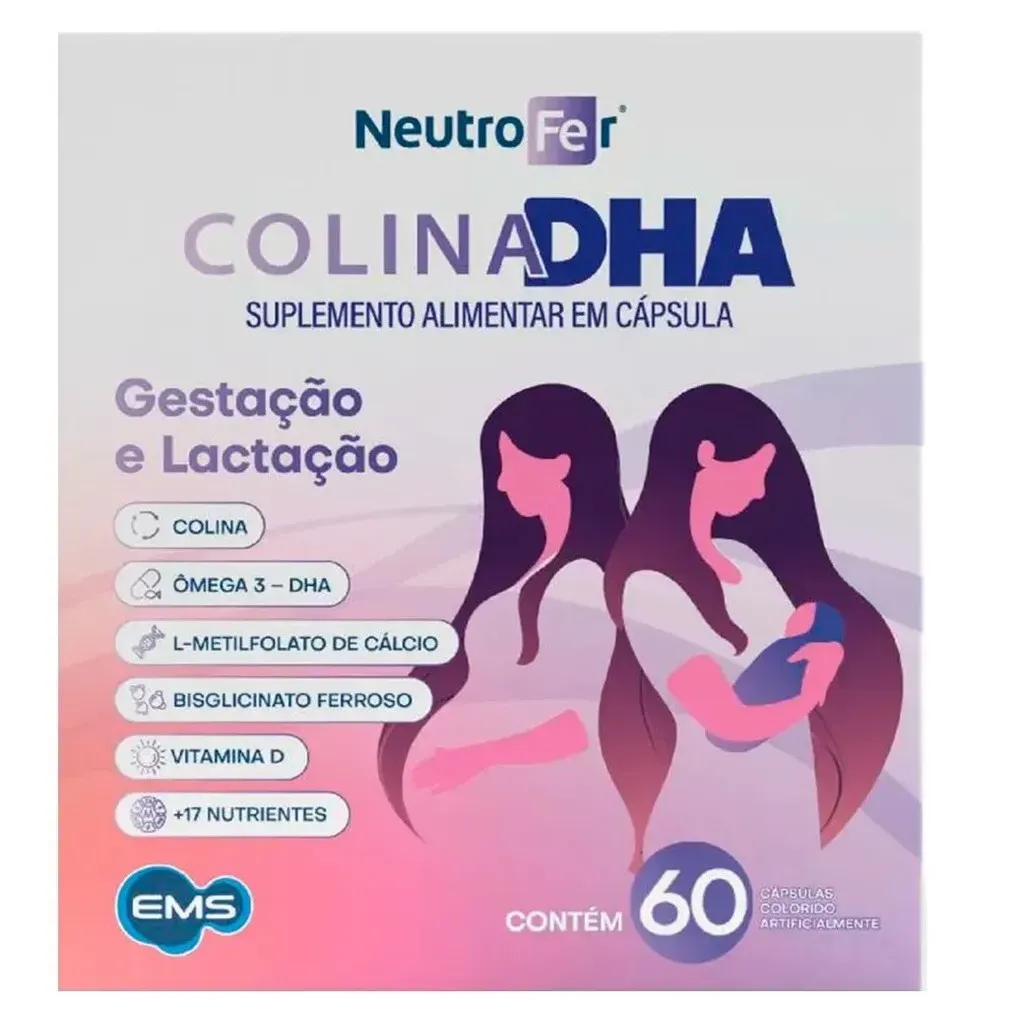 Neutrofer Colina DHA Gestantes 60 Cápsulas Suplemento Gravidez Desenvolvimento do Bebê Neutrofer Colina DHA Gestantes 60 Cápsulas Suplemento Gravidez Desenvolvimento do Bebê