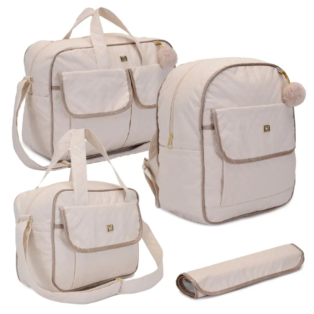Kit Bolsa de Maternidade Forrada Para Bebê Impermeável higiênico Mala + Trocador + Mochila + Bolsa Kit Bolsa de Maternidade Forrada Para Bebê Impermeável higiênico Mala + Trocador + Mochila + Bolsa