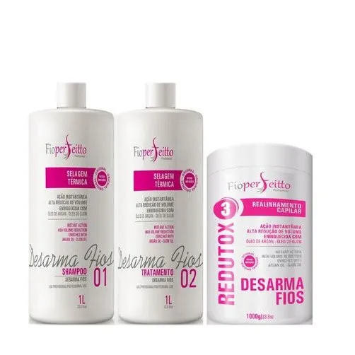 -Selagem termica fios perfeitos 2x1000ml + Bottox 1kg desarma cabelos -Selagem termica fios perfeitos 2x1000ml + Bottox 1kg desarma cabelos