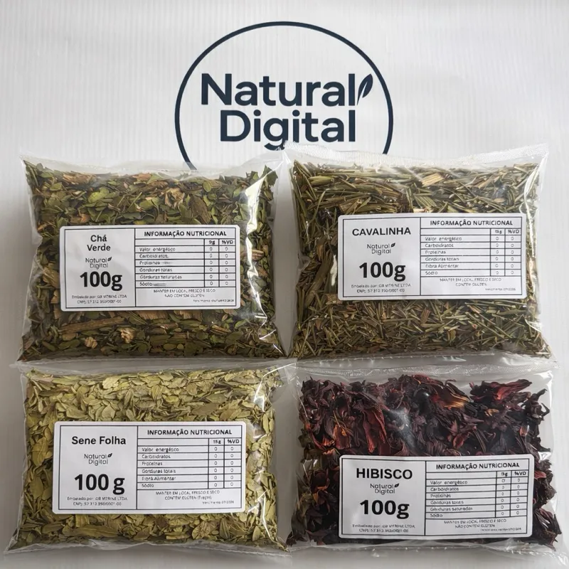 Kit Desincha Hibisco, Cavalinha, Sene e Chá Verde - 400 gramas (100 gramas de cada) Kit Desincha Hibisco, Cavalinha, Sene e Chá Verde - 400 gramas (100 gramas de cada)