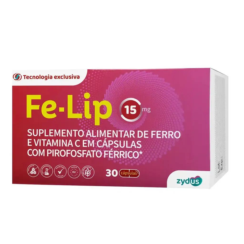 Fe-Lip 15mg Ferro Quelado 30 Cápsulas | Suplemento de Ferro Alta Absorção | Combate Anemia Cansaço Fe-Lip 15mg Ferro Quelado 30 Cápsulas | Suplemento de Ferro Alta Absorção | Combate Anemia Cansaço