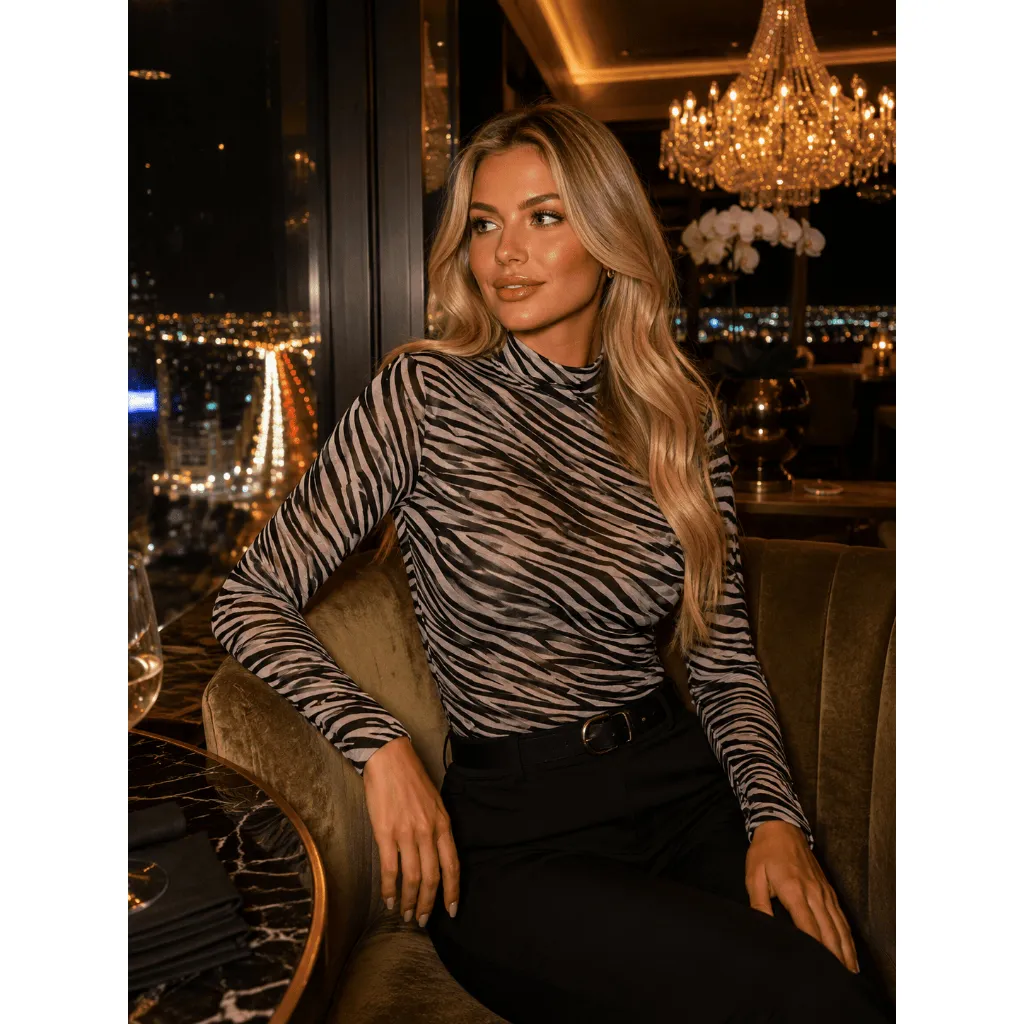 Segunda Pele Feminina Tule Manga Longa Transparente Moda Fashion Animal Print Segunda Pele Feminina Tule Manga Longa Transparente Moda Fashion Animal Print
