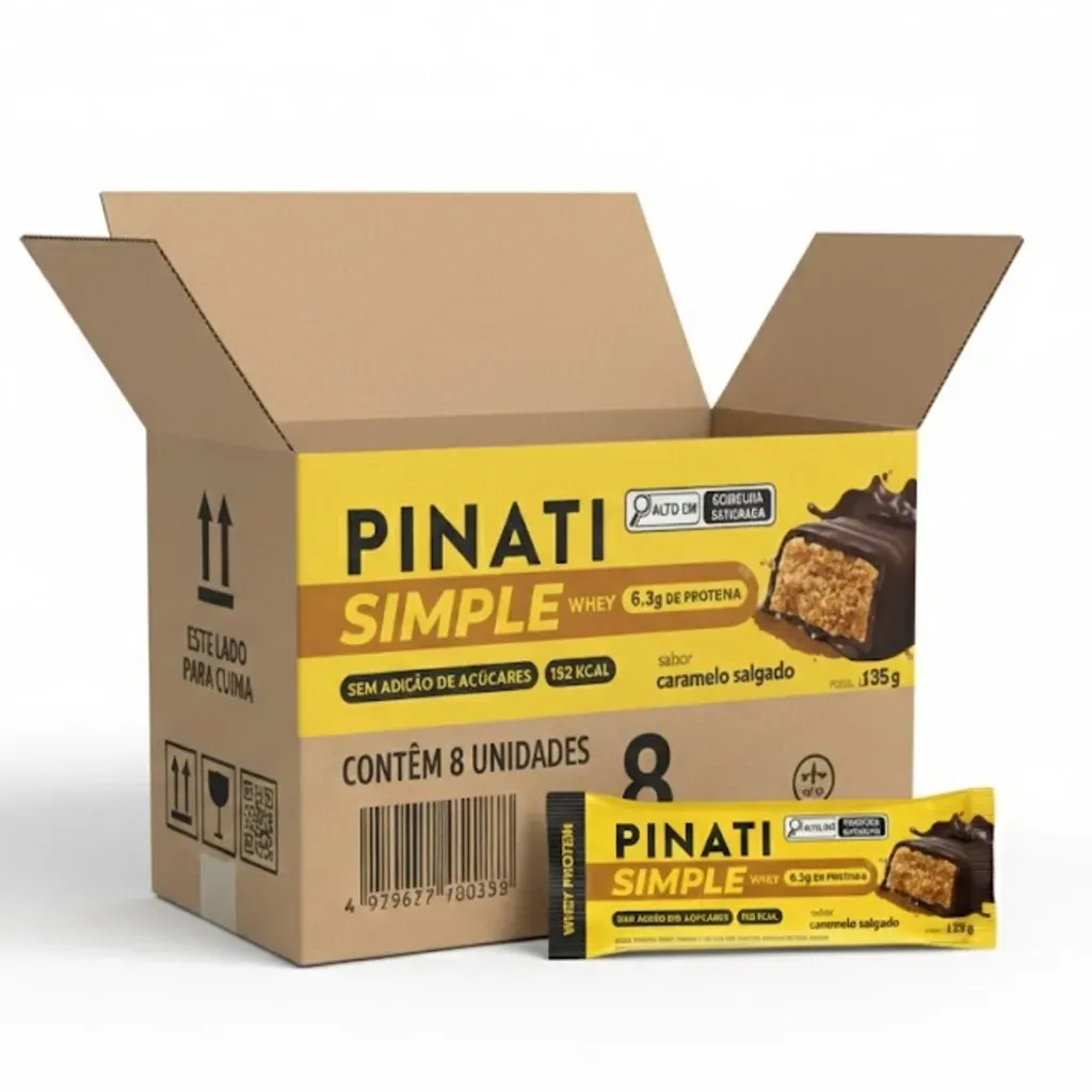 Kit 8 Barra Simple Whey PINATI Caramelo Salgado 35g Kit 8 Barra Simple Whey PINATI Caramelo Salgado 35g