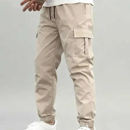 Calça Jogger Cargo Masculina Sarja Calca Streetwear Punho Calça Jogger Cargo Masculina Sarja Calca Streetwear Punho