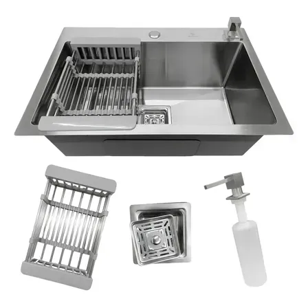 Cuba Pia Cozinha Gourmet Quadrada Aço Inox 304 Escovada 60x40cm com Acessórios Stillus Home Cuba Pia Cozinha Gourmet Quadrada Aço Inox 304 Escovada 60x40cm com Acessórios Stillus Home