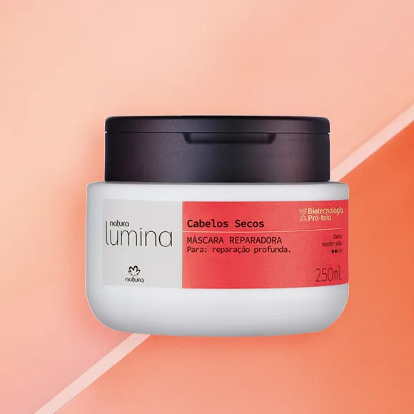 Máscara Reparadora para Cabelos Secos Lumina + Cupom de Desconto Máscara Reparadora para Cabelos Secos Lumina + Cupom de Desconto