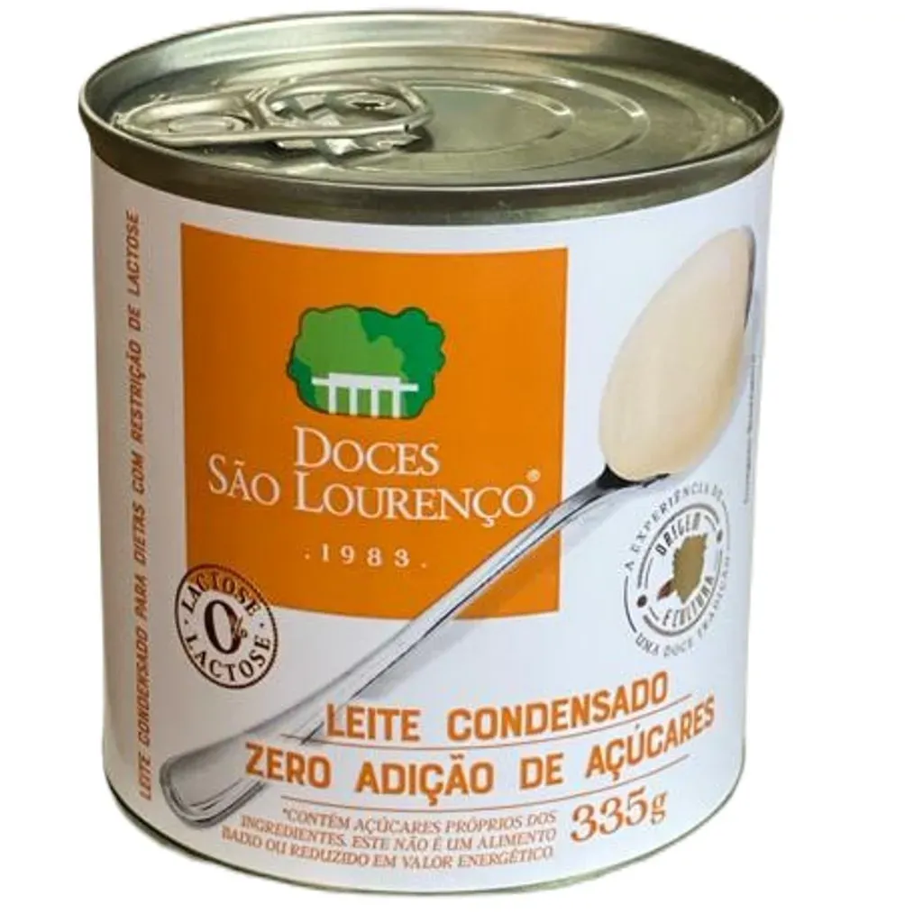 Leite Condensado Zero Aç. Zero Lactose S. Lourenço 335g Leite Condensado Zero Aç. Zero Lactose S. Lourenço 335g
