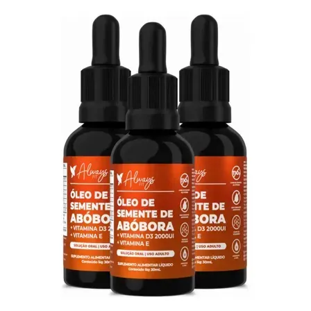3x Óleo Semente De Abóbora Gotas- Vitamina D3 E Vitamina E 3x Óleo Semente De Abóbora Gotas- Vitamina D3 E Vitamina E