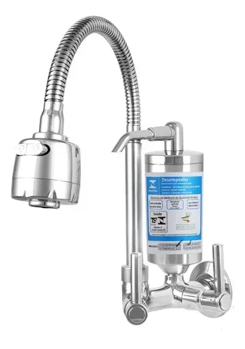 Torneira Cozinha com Filtro Gourmet de Parede Inox e Abs Bica Flexível Móvel Pia Acionamento 1/4 de Volta Conexão de 1/2 e 3/4 Arejador com 2 Modos de Jato Chuveirinho e Concentrado Torneira Cozinha com Filtro Gourmet de Parede Inox e Abs Bica Flexível Móvel Pia Acionamento 1/4 de Volta Conexão de 1/2 e 3/4 Arejador com 2 Modos de Jato Chuveirinho e Concentrado