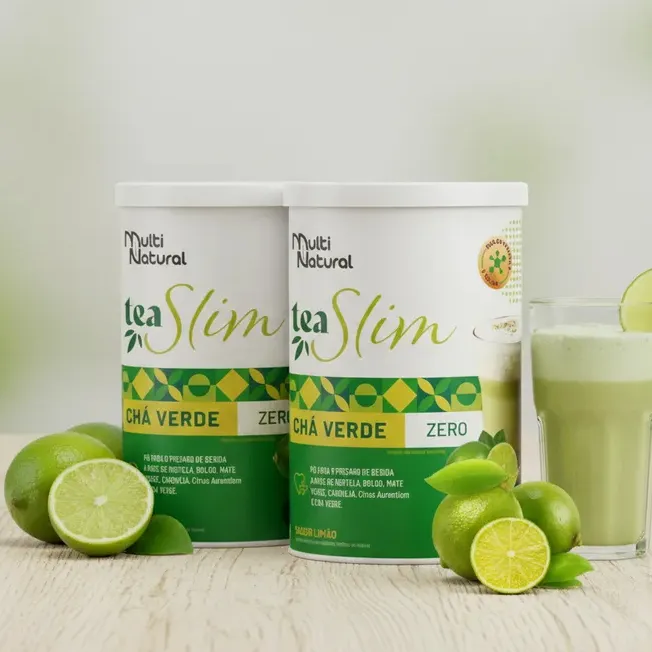 Chá Termogênico Detox - Slim Sabor Limão - 2x Potes 300g - Multi Natural Chá Termogênico Detox - Slim Sabor Limão - 2x Potes 300g - Multi Natural