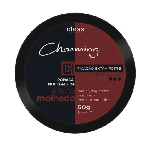 Pomada Modeladora Charming Men Extra Forte Efeito Molhado 50g Pomada Modeladora Charming Men Extra Forte Efeito Molhado 50g