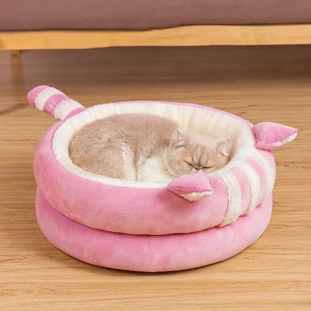 Cama Pet Confortável Estofada em Formato Redondo com Orelhinhas Cama Pet Confortável Estofada em Formato Redondo com Orelhinhas