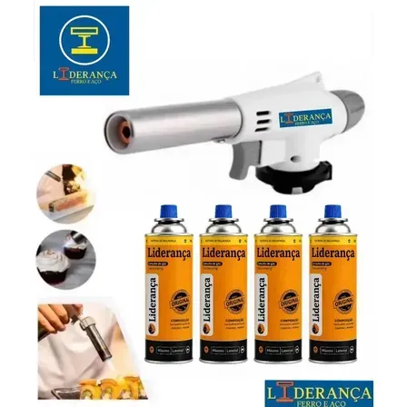 Kit Maçarico Portátil Automático Liderança Ferro E Aço para 1300°C com 4 Refis de Gás Butano Kit Maçarico Portátil Automático Liderança Ferro E Aço para 1300°C com 4 Refis de Gás Butano