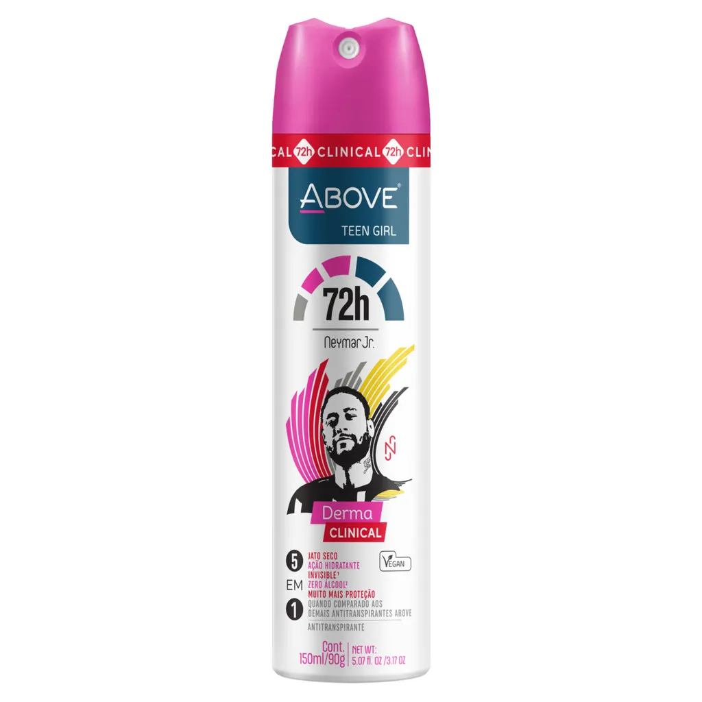 Desodorante Derma Clinical Above Teen Girl Neymar Jr. 150ml Proteção Intensa e Frescor Duradouro Desodorante Derma Clinical Above Teen Girl Neymar Jr. 150ml Proteção Intensa e Frescor Duradouro