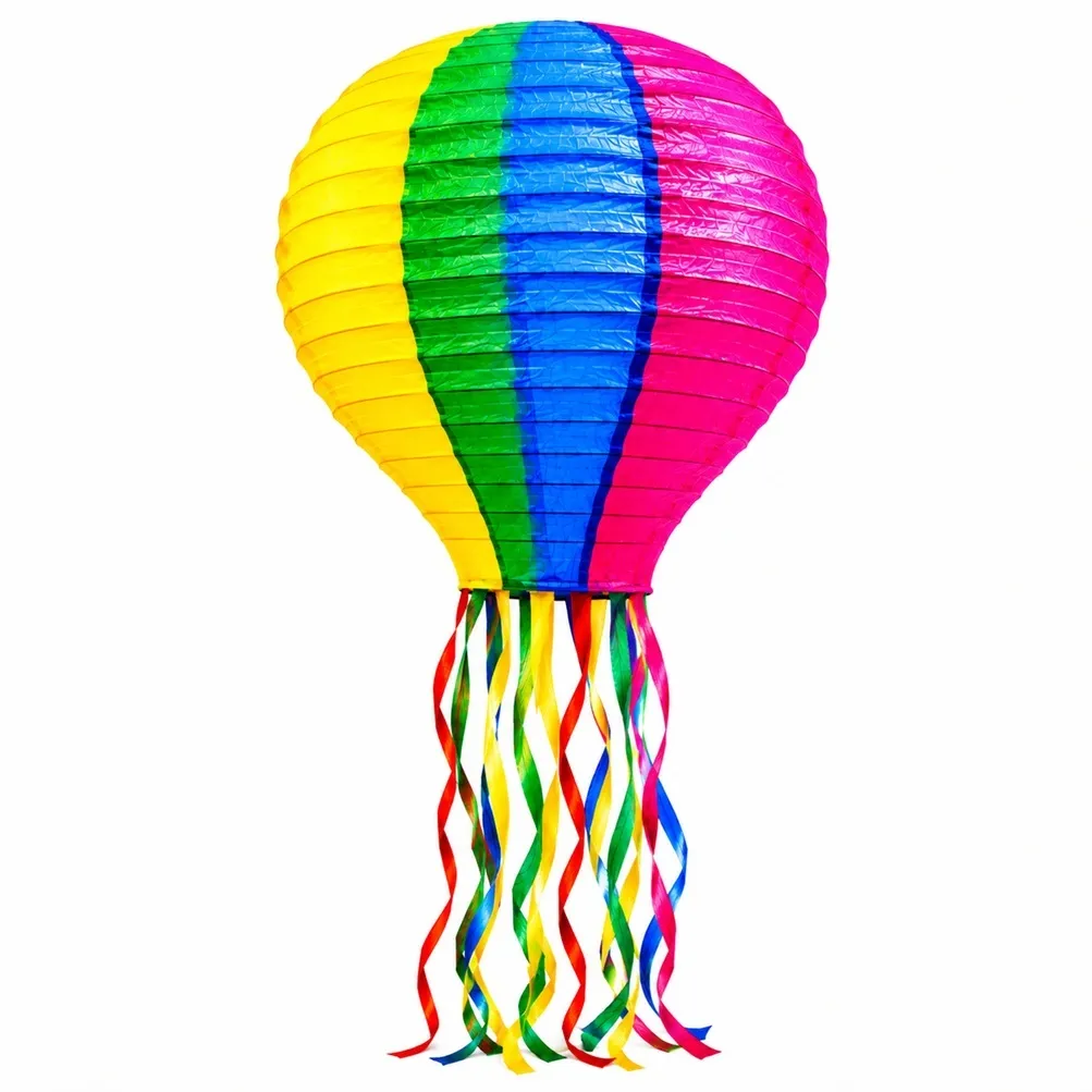 Balão Festa Junina Seda Enfeite Decorativo Colorido 50x25cm Balão Festa Junina Seda Enfeite Decorativo Colorido 50x25cm