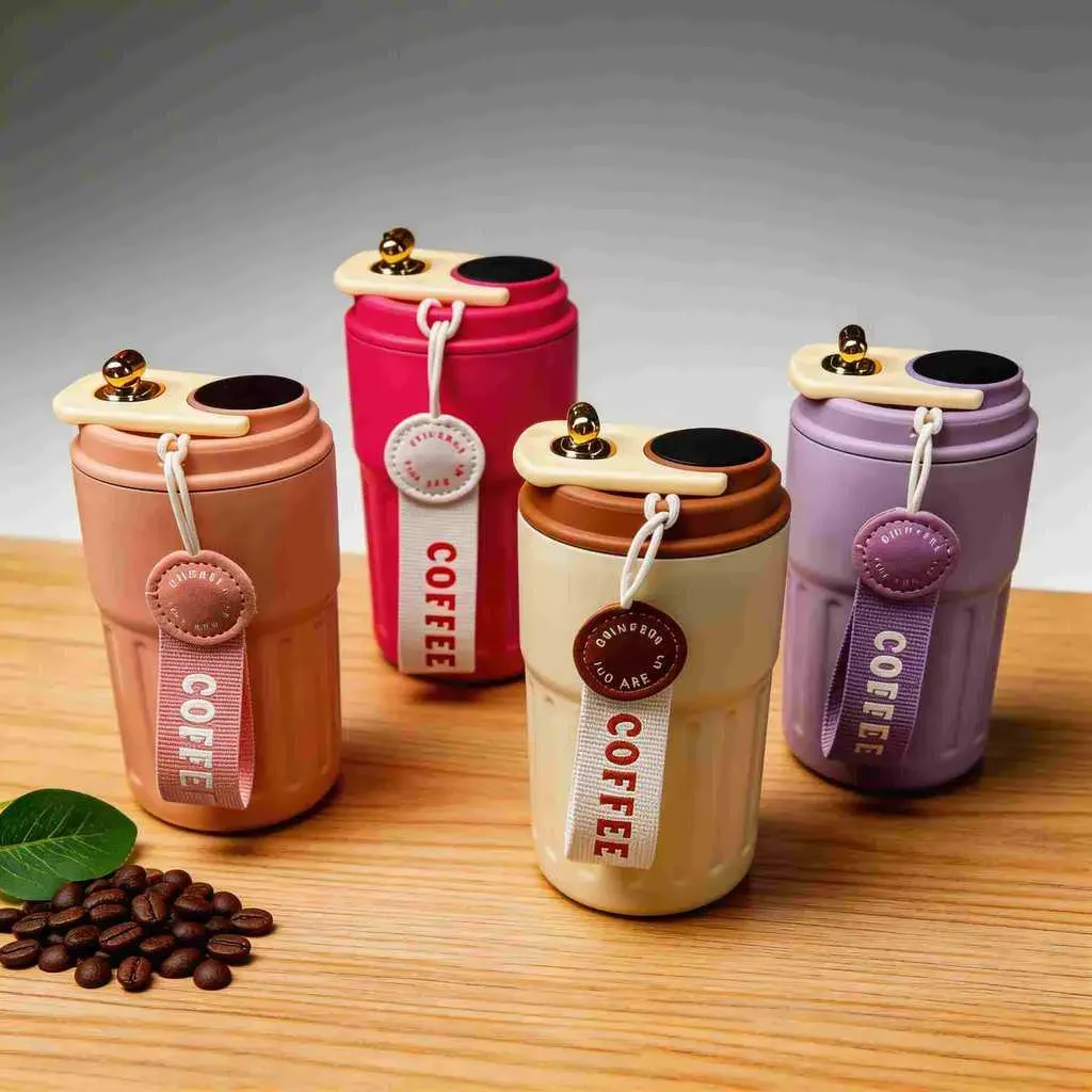 Copo Térmico Café 350ml com Tampa Vedada, Design Moderno, Portátil, Isolamento Térmico, super qualidade Copo Térmico Café 350ml com Tampa Vedada, Design Moderno, Portátil, Isolamento Térmico, super qualidade